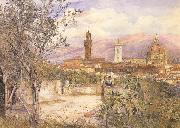 Henry Roderick Newman View of Florence,From the Gardens fo the Palazzo de'Mozzi (mk46) oil painting